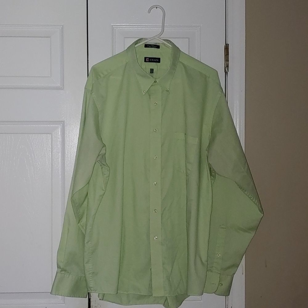CHAPS llght mint green Twill Dress Shirt Sz XXL (18-18.5) (36/37)
